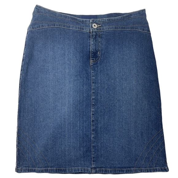 L.A. Blues Dresses & Skirts - L.A. Blues Vintage Y2K 90s Zip Front Denim Jean Skirt Grunge Streetwear Size 10